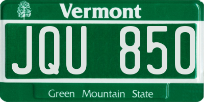 VT license plate JQU850