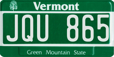 VT license plate JQU865
