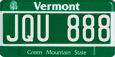 VT license plate JQU888