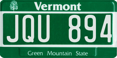 VT license plate JQU894