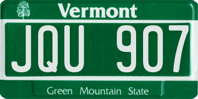 VT license plate JQU907