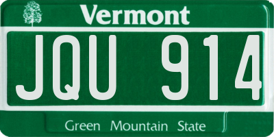 VT license plate JQU914