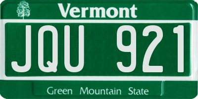 VT license plate JQU921