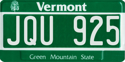 VT license plate JQU925