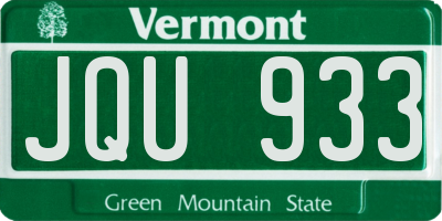 VT license plate JQU933