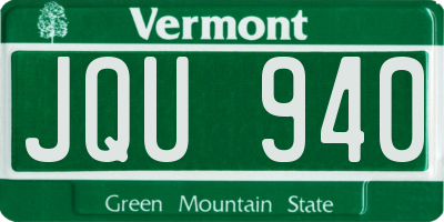 VT license plate JQU940