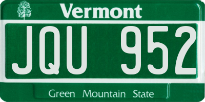 VT license plate JQU952