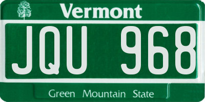 VT license plate JQU968