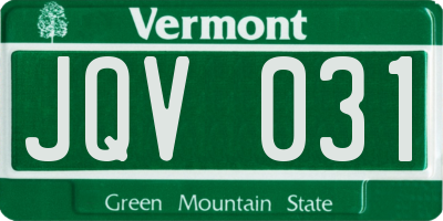 VT license plate JQV031