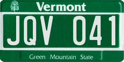 VT license plate JQV041