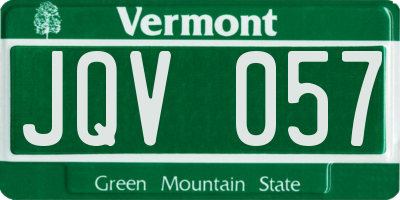 VT license plate JQV057