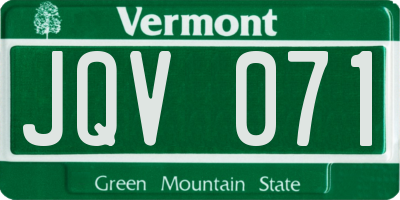 VT license plate JQV071