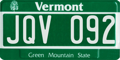 VT license plate JQV092
