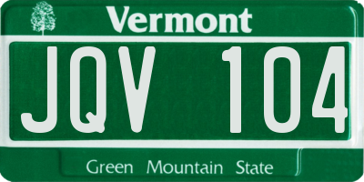 VT license plate JQV104