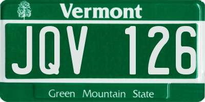VT license plate JQV126
