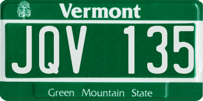 VT license plate JQV135