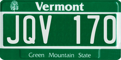 VT license plate JQV170