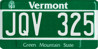 VT license plate JQV325