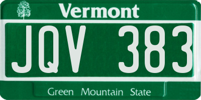 VT license plate JQV383