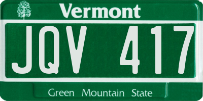 VT license plate JQV417