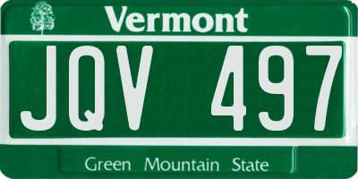 VT license plate JQV497