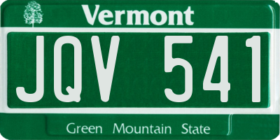 VT license plate JQV541