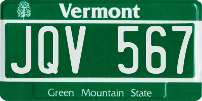 VT license plate JQV567
