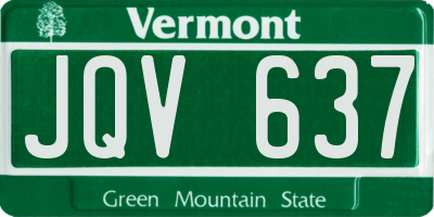 VT license plate JQV637