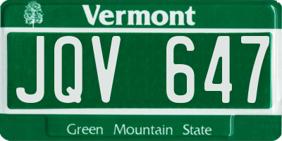 VT license plate JQV647