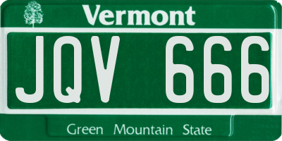 VT license plate JQV666