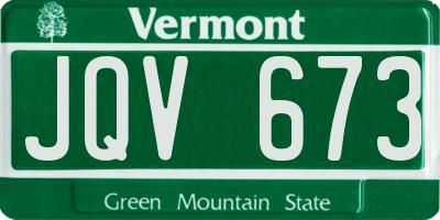 VT license plate JQV673