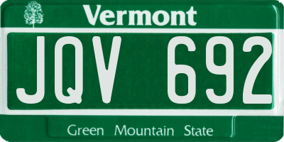 VT license plate JQV692
