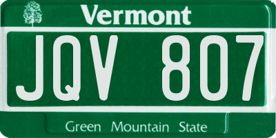 VT license plate JQV807