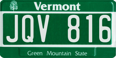 VT license plate JQV816