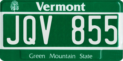 VT license plate JQV855