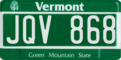 VT license plate JQV868