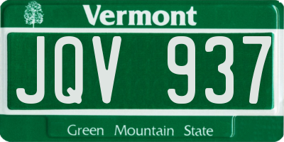 VT license plate JQV937