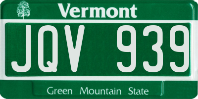 VT license plate JQV939