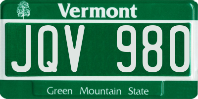 VT license plate JQV980