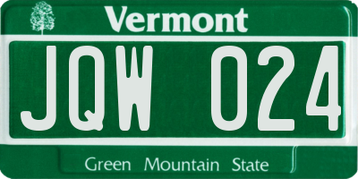 VT license plate JQW024
