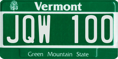 VT license plate JQW100