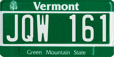 VT license plate JQW161