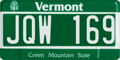 VT license plate JQW169