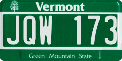 VT license plate JQW173