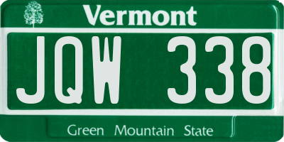 VT license plate JQW338