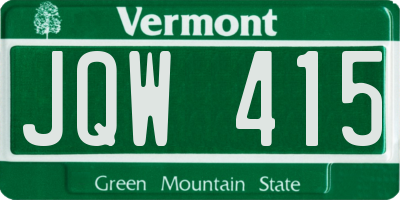 VT license plate JQW415