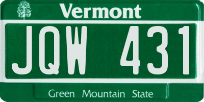 VT license plate JQW431