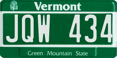 VT license plate JQW434