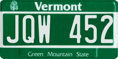 VT license plate JQW452