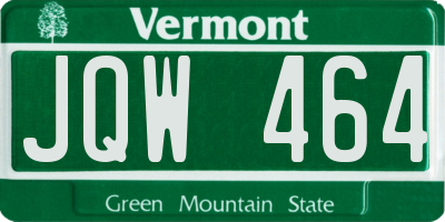 VT license plate JQW464